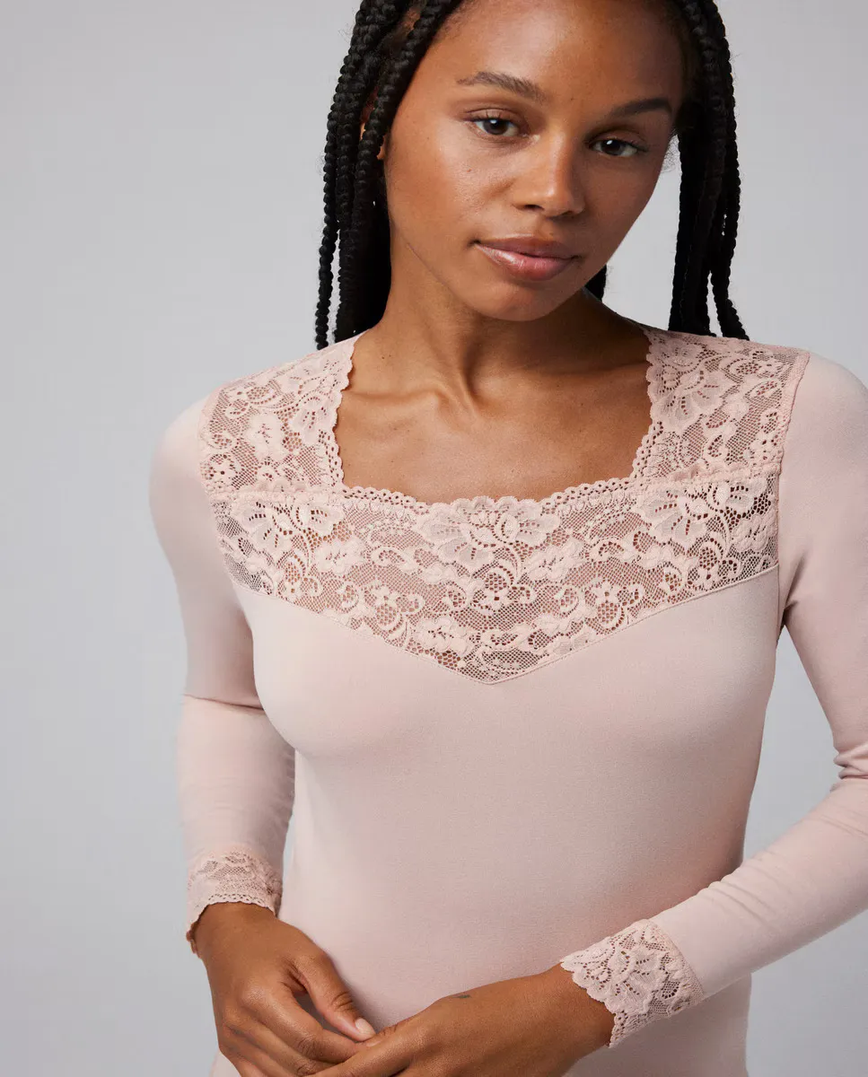 Женская терморубашка с длинными рукавами и кружевом Ysabel Mora, цвет Nude
Женская терморубашка с длинными рукавами и кружевом Ysabel Mora, цвет Nude