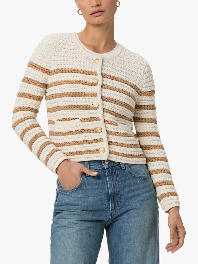 Вязаный кардиган в полоску от oberon PAIGE, цвет White/Brown
Вязаный кардиган в полоску от oberon PAIGE, цвет White/Brown