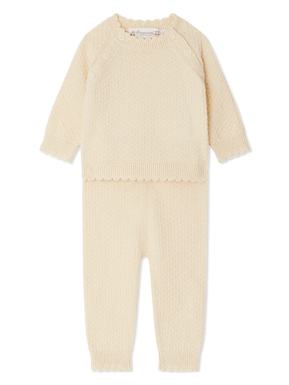 Комплект Eino из смеси хлопка и кашемира Bonpoint, нейтральный 
Комплект Eino из смеси хлопка и кашемира Bonpoint, нейтральный