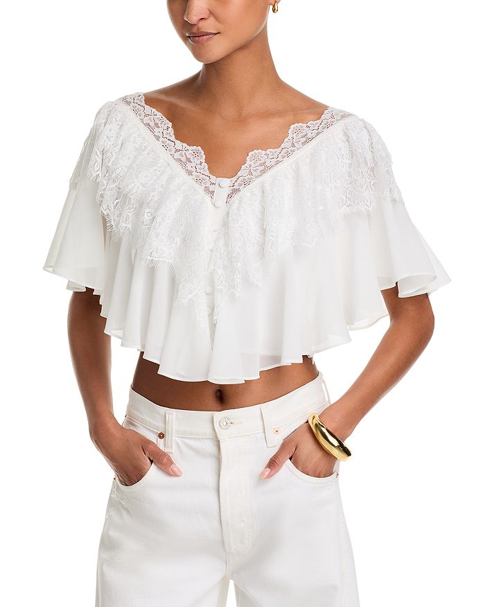 Топ с кружевными рюшами - эксклюзив AQUA, слоновая кость/кремовый
Топ с кружевными рюшами - эксклюзив AQUA, слоновая кость/кремовый