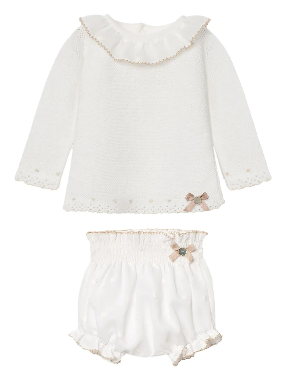 Комплект панталон с воротником Питер Пэн Paz Rodriguez, белый 
Комплект панталон с воротником Питер Пэн Paz Rodriguez, белый