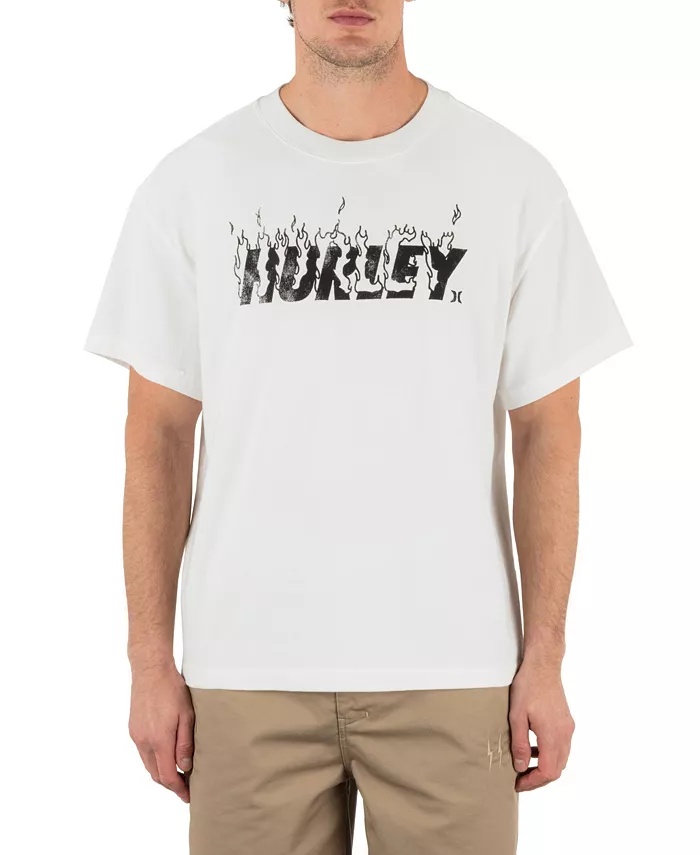 Мужская футболка с коротким рукавом Hurley On Fire, белый 
Мужская футболка с коротким рукавом Hurley On Fire, белый