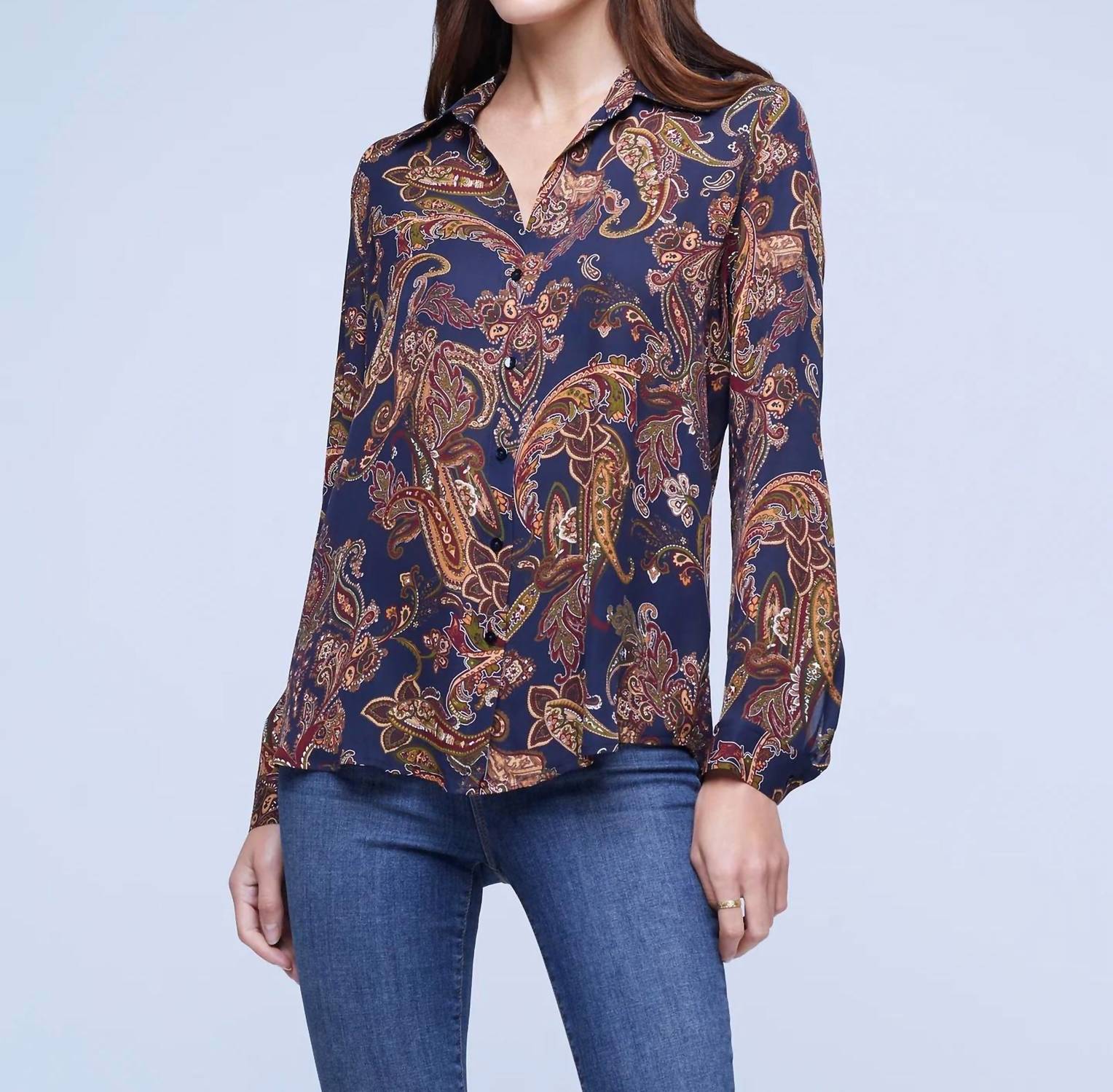 Шелковая блузка с длинными рукавами Nina в цвете Midnight Multi Large Paisley L'Agence
Шелковая блузка с длинными рукавами Nina в цвете Midnight Multi Large Paisley L'Agence
