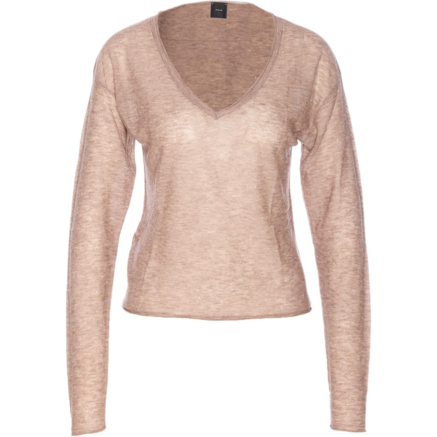 Вязаный джемпер с V-образным вырезом PINKO, бежевый
Вязаный джемпер с V-образным вырезом PINKO, бежевый