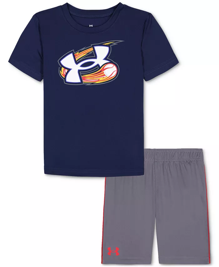 Детский бейсбольный комплект из футболки и шорт Tech, 2 предмета (для малышей и мальчиков) Under Armour, синий
Детский бейсбольный комплект из футболки и шорт Tech, 2 предмета (для малышей и мальчиков) Under Armour, синий