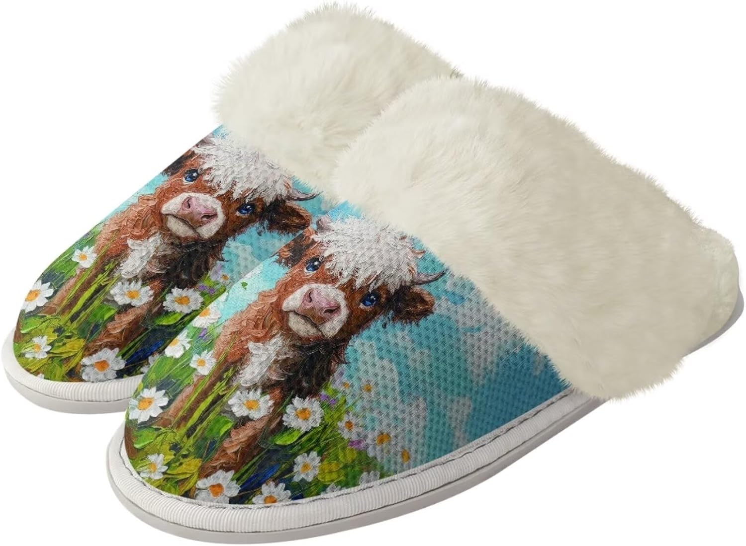 Женские пушистые тапочки xixirimido с искусственным мехом, мужские противоскользящие домашние тапочки для дома и улицы, Highland Cow Daisy
Женские пушистые тапочки xixirimido с искусственным мехом, мужские противоскользящие домашние тапочки для дома и улицы, Highland Cow Daisy