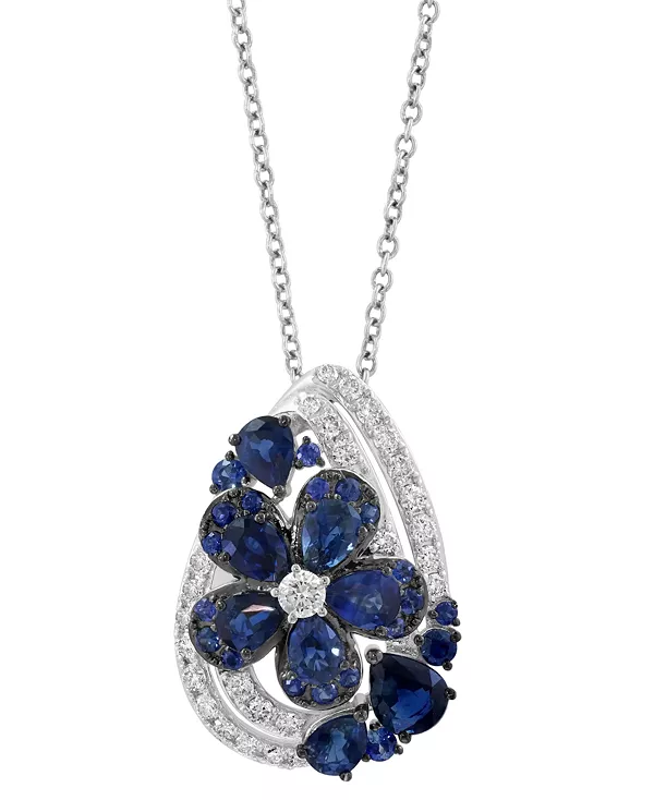 Ожерелье с подвеской в виде цветка из 14-каратного белого золота с сапфирами (1-7/8 карата) и бриллиантами (1/3 карата), длина 17 дюймов + удлинитель 1 дюйм Effy Collection, sapphire
Ожерелье с подвеской в виде цветка из 14-каратного белого золота с сапфирами (1-7/8 карата) и бриллиантами (1/3 карата), длина 17 дюймов + удлинитель 1 дюйм Effy Collection, sapphire