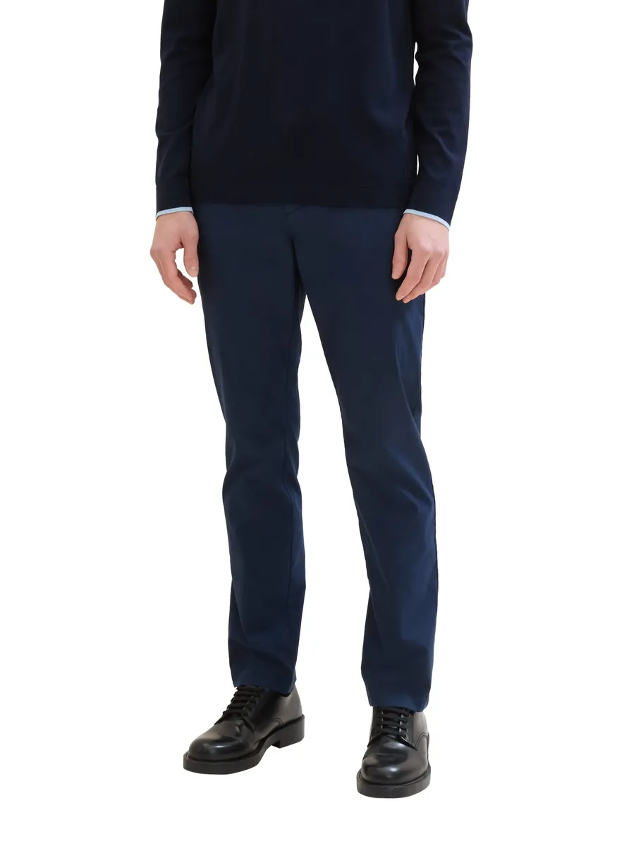 Брюки-чиносы TOM TAILOR из технического материала, синий 
Брюки-чиносы TOM TAILOR из технического материала, синий