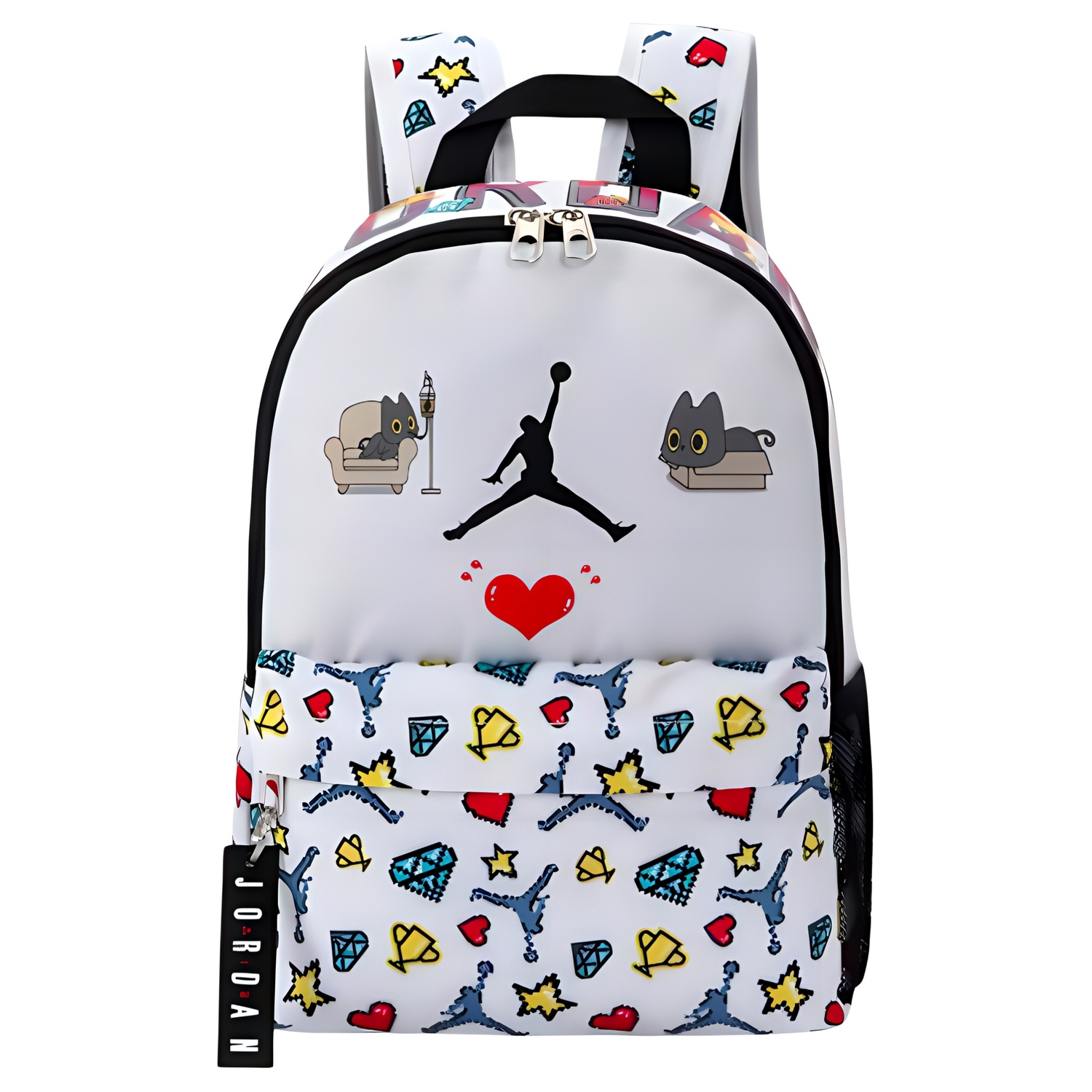 Jordan Полиэстеровый рюкзак женский белый, Two kittens
Jordan Полиэстеровый рюкзак женский белый, Two kittens