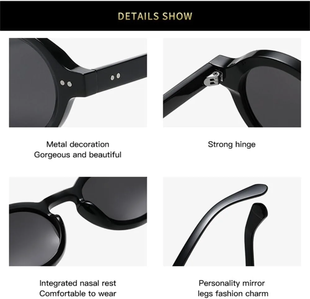 Ретро круглые женские солнцезащитные очки с декором в виде заклепок, мужские панк-очки с защитой от УФ-излучения UV400 и леопардовым принтом LJTJTAV, Black Yellow
Ретро круглые женские солнцезащитные очки с декором в виде заклепок, мужские панк-очки с защитой от УФ-излучения UV400 и леопардовым принтом LJTJTAV, Black Yellow