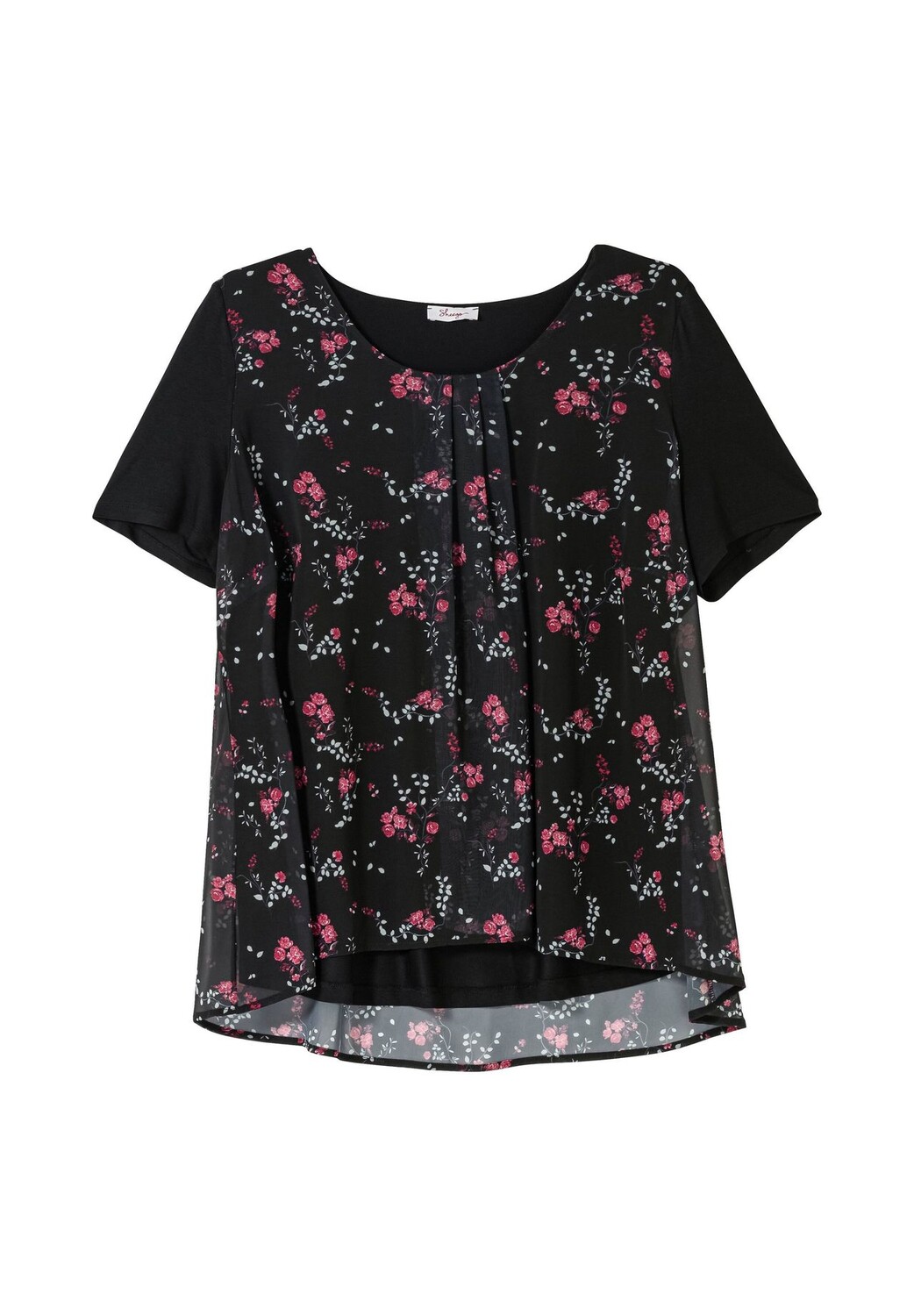Блузка-рубашка из трикотажа и шифона Sheego, цвет Schwarz Gemustert
Блузка-рубашка из трикотажа и шифона Sheego, цвет Schwarz Gemustert