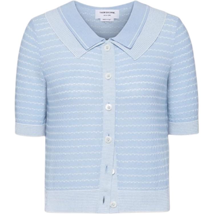 Рубашка-поло Striped Tuck stitch Cardigan THOM BROWNE, светло-голубой
Рубашка-поло Striped Tuck stitch Cardigan THOM BROWNE, светло-голубой
