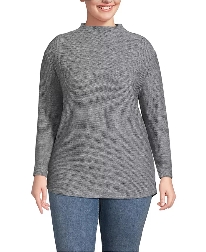 Туника большого размера с длинными рукавами и воротником-стойкой, свободного кроя, с каймами и воротничком-воронкой Lands' End, черный
Туника большого размера с длинными рукавами и воротником-стойкой, свободного кроя, с каймами и воротничком-воронкой Lands' End, черный