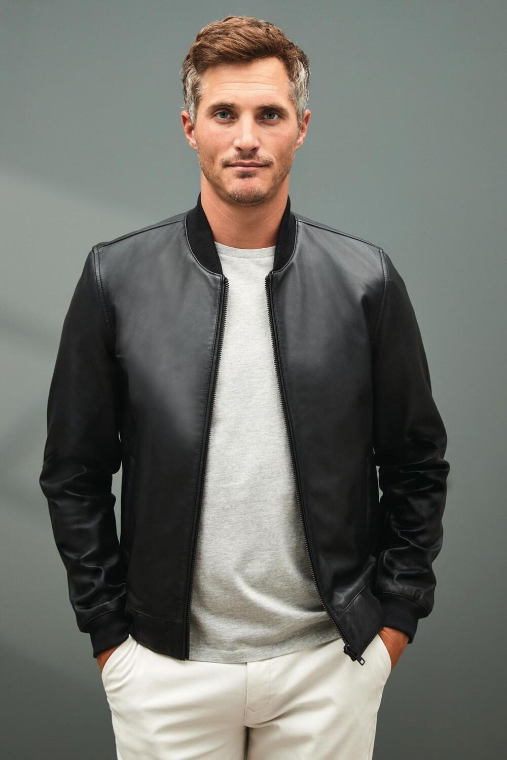 Фирменная кожаная куртка-бомбер Next, черный
Фирменная кожаная куртка-бомбер Next, черный