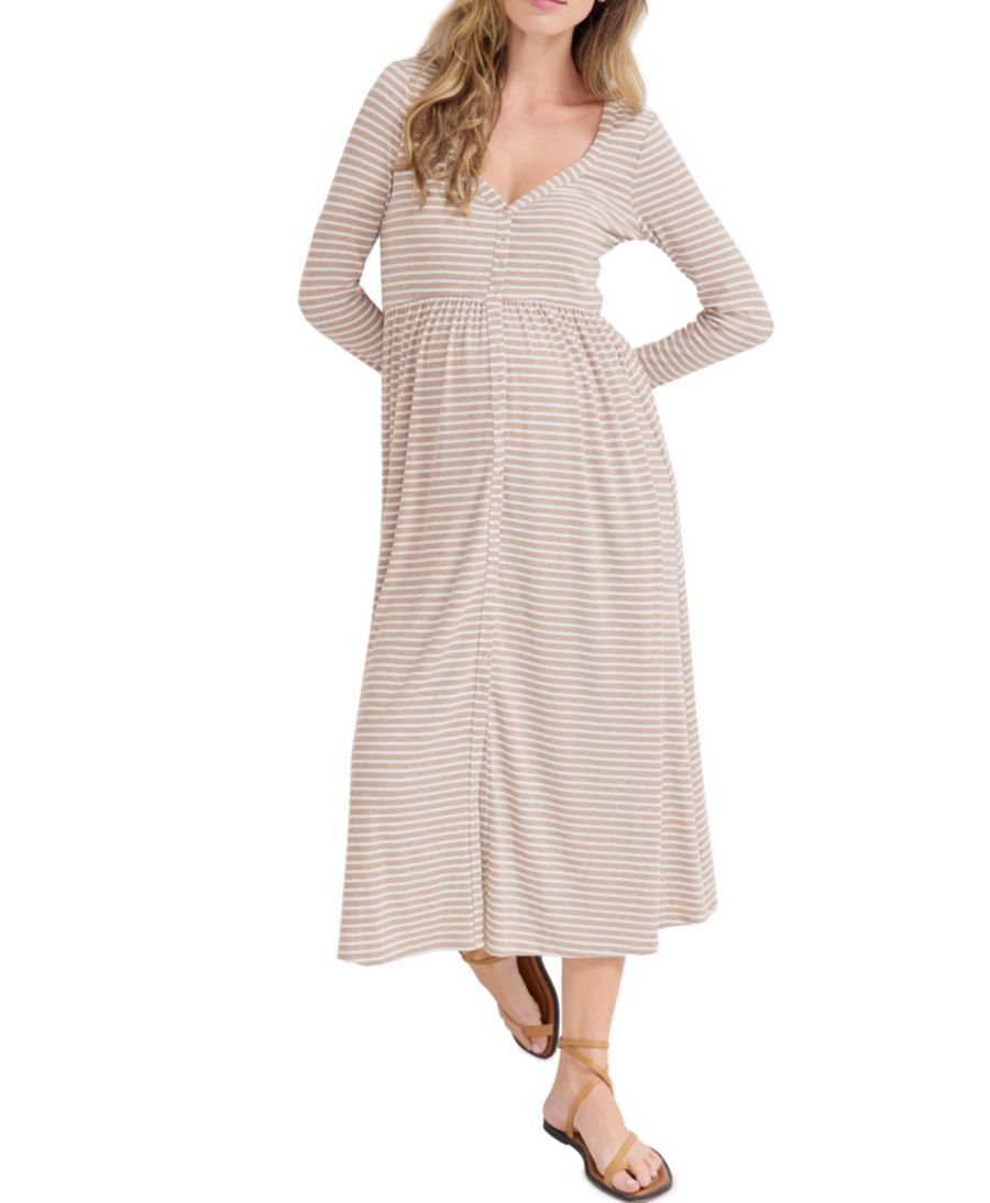 Платье для беременных Самое мягкое ребро для кормления грудью HATCH Collection, Biscotti/ivory stripe
Платье для беременных Самое мягкое ребро для кормления грудью HATCH Collection, Biscotti/ivory stripe