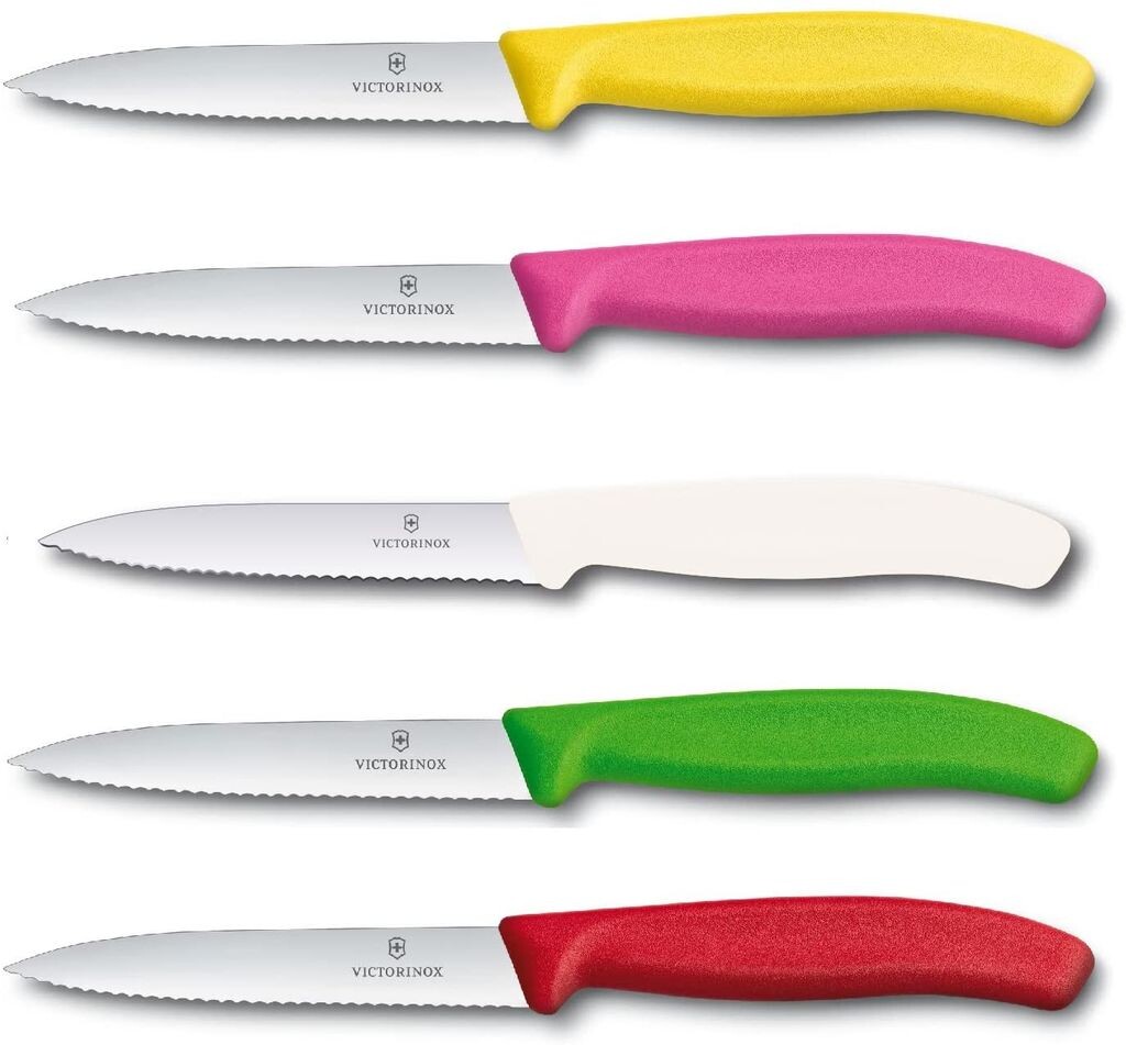 Нож для овощей Victorinox Нож для томатов Swiss Classic 10 см с зубчатым краем (набор из 5 шт., разноцветный микс) Victorinox Swiss Army
Нож для овощей Victorinox Нож для томатов Swiss Classic 10 см с зубчатым краем (набор из 5 шт., разноцветный микс) Victorinox Swiss Army