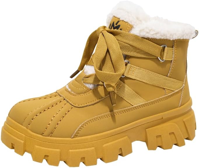 Водонепроницаемые зимние ботинки MODME для мужчин и женщин - теплые и стильные ботильоны с протекторной подошвой для сцепления - с мягким воротником и подкладкой из искусственного меха, желтый
Водонепроницаемые зимние ботинки MODME для мужчин и женщин - теплые и стильные ботильоны с протекторной подошвой для сцепления - с мягким воротником и подкладкой из искусственного меха, желтый