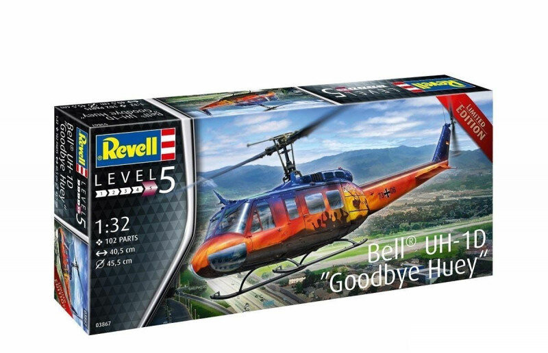Пластиковая модель самолета Bell UH-1D Goodbye Huey 1/32 Revell 
Пластиковая модель самолета Bell UH-1D Goodbye Huey 1/32 Revell