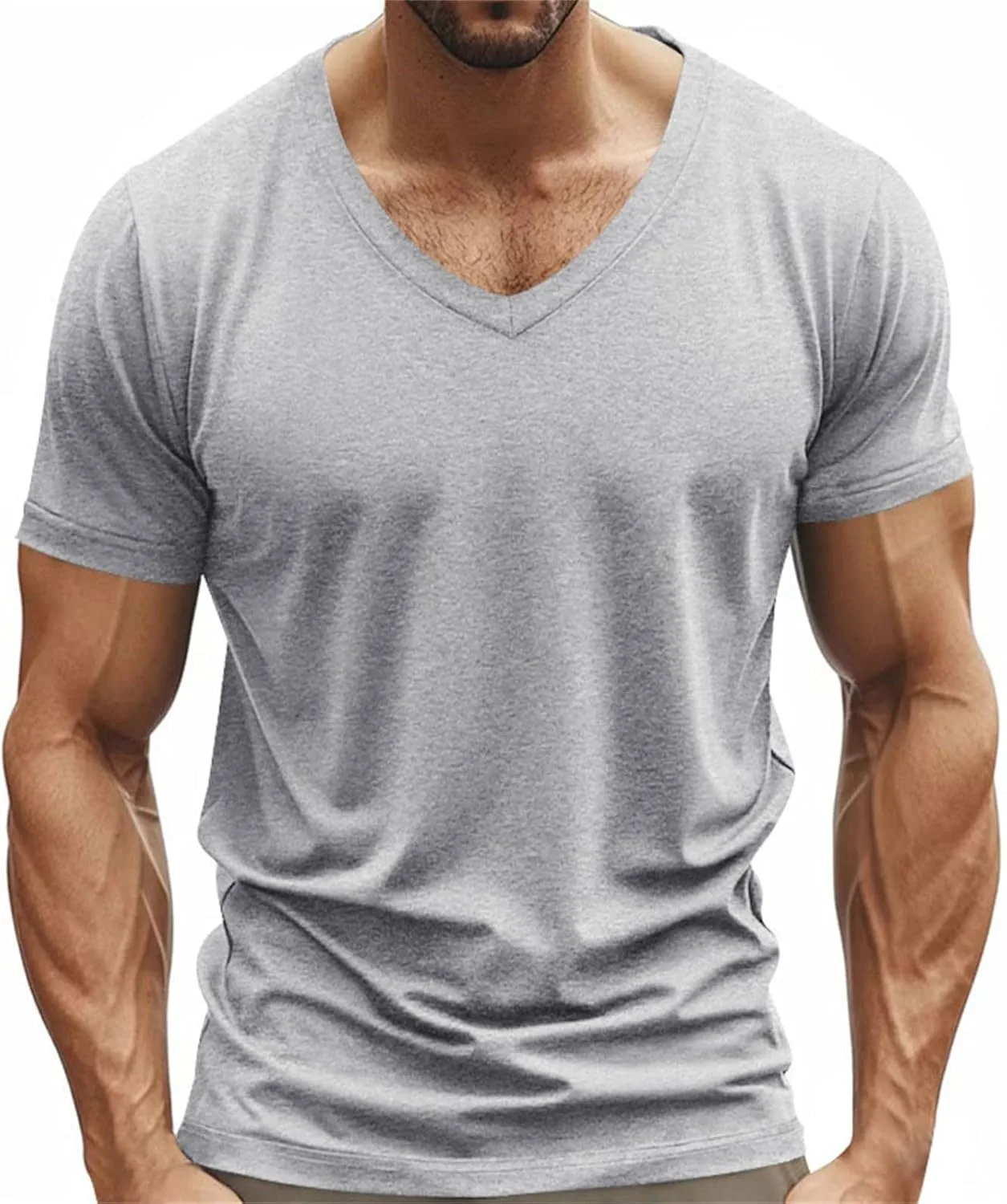 Мужская футболка Muscle Slim с V-образным вырезом, легкая для тренировок
Мужская футболка Muscle Slim с V-образным вырезом, легкая для тренировок