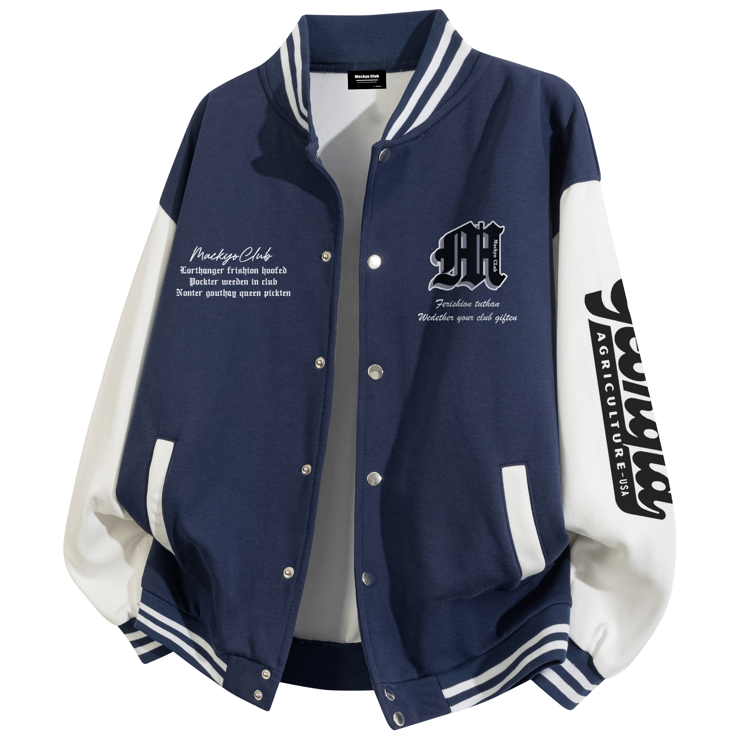 Бейсбольная куртка SOORCHCE Unisex Mackyo, темно-синий
Бейсбольная куртка SOORCHCE Unisex Mackyo, темно-синий