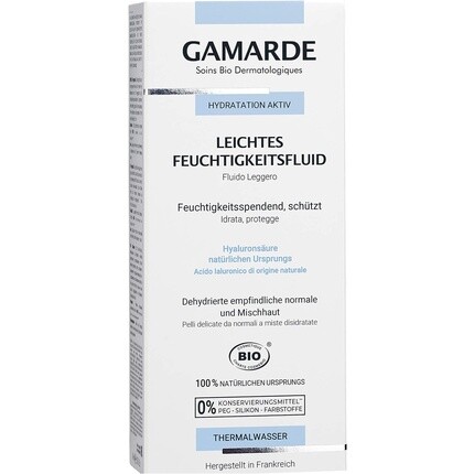 Bio-Cosmetics Легкий увлажняющий флюид с алоэ вера и гиалуроновой кислотой для сухой кожи 40мл, Gamarde
Bio-Cosmetics Легкий увлажняющий флюид с алоэ вера и гиалуроновой кислотой для сухой кожи 40мл, Gamarde