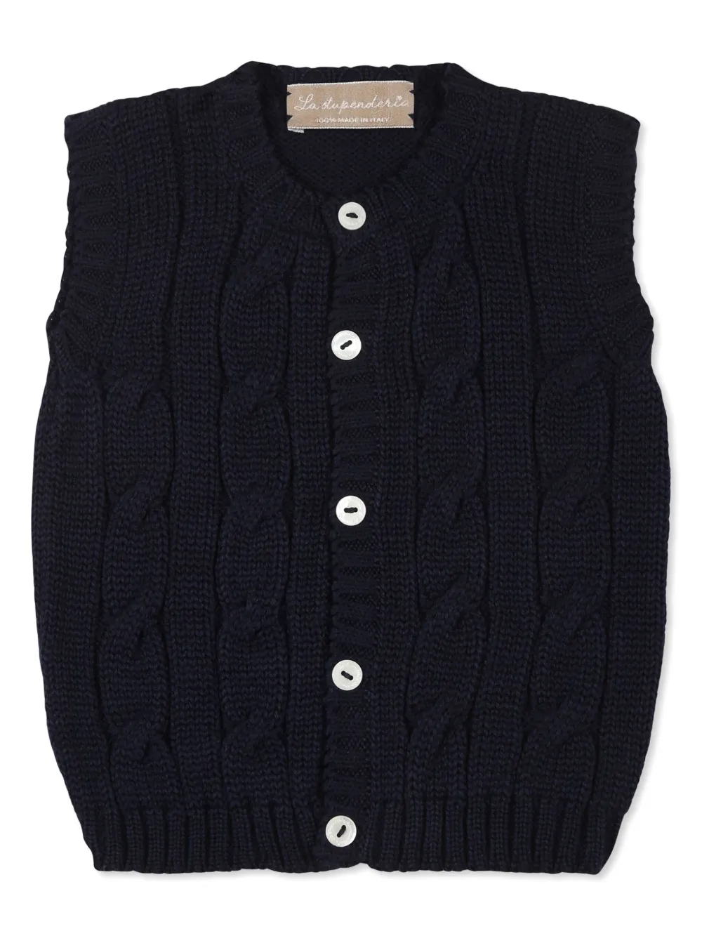 Кашемировый жилет La Stupenderia, синий 
Кашемировый жилет La Stupenderia, синий