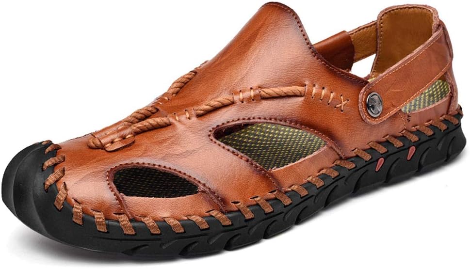 Мужские кожаные водонепроницаемые сандалии YONGJIA с закрытым носком для отдыха, походов и пляжа, коричневый
Мужские кожаные водонепроницаемые сандалии YONGJIA с закрытым носком для отдыха, походов и пляжа, коричневый