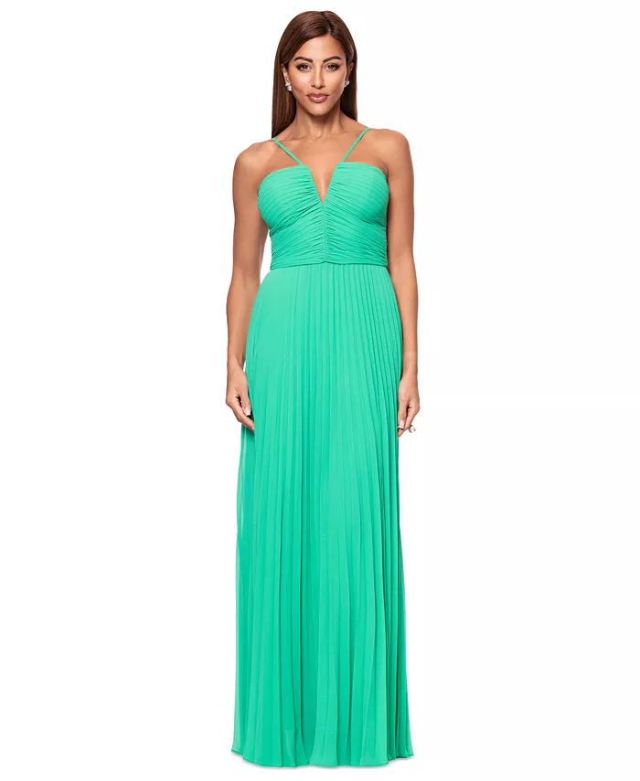 Маленькое платье-халат без рукавов из шифона с бретелями XSCAPE, зеленый 
Маленькое платье-халат без рукавов из шифона с бретелями XSCAPE, зеленый