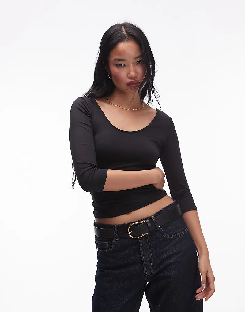 Топ с короткими рукавами и открытыми плечами черного цвета Mango
Топ с короткими рукавами и открытыми плечами черного цвета Mango