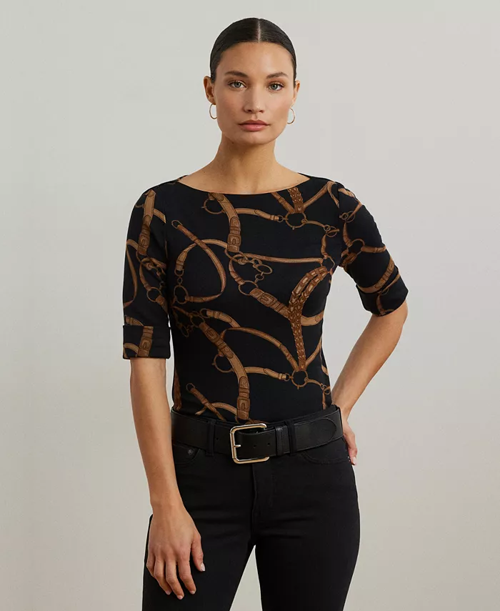 Женская блузка с поясом и принтом из хлопкового микса с лодочкой Lauren Ralph Lauren, мультиколор
Женская блузка с поясом и принтом из хлопкового микса с лодочкой Lauren Ralph Lauren, мультиколор