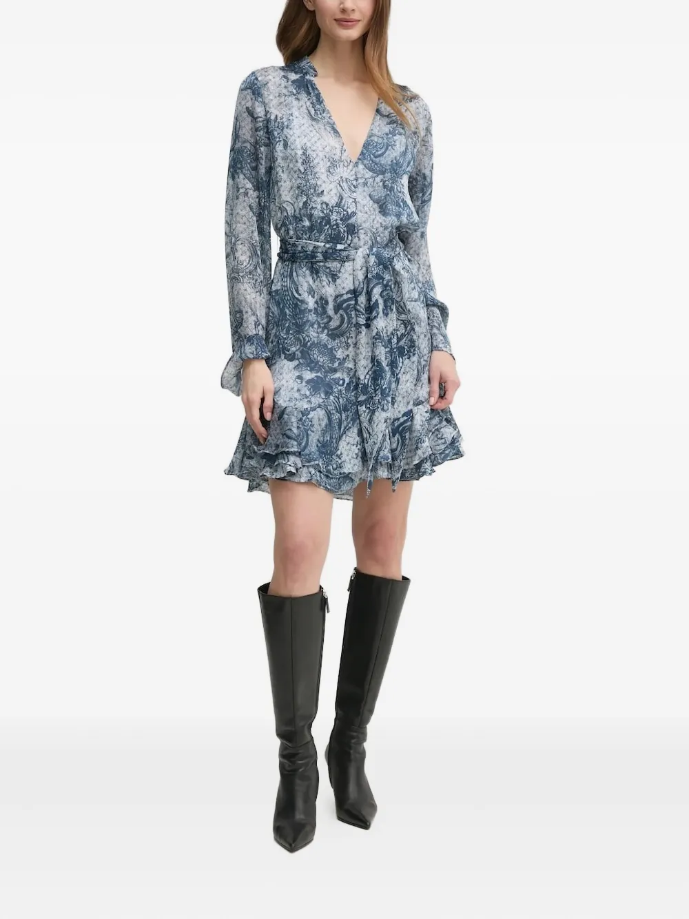 Мини-платье с графическим принтом и оборками GUESS USA, синий
Мини-платье с графическим принтом и оборками GUESS USA, синий