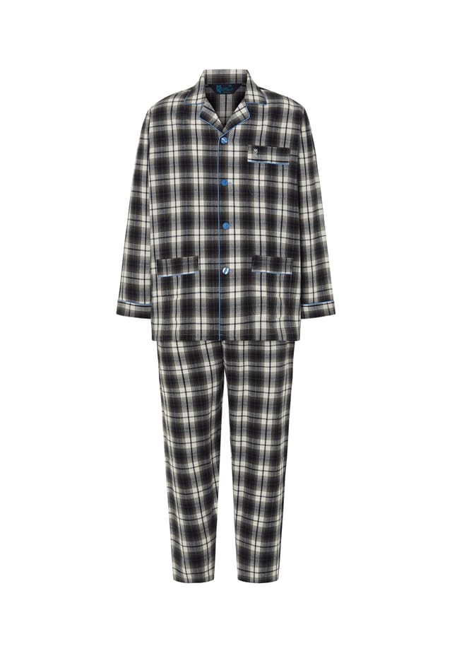 Зимняя пижама с воротником-лацканами из фланелевой ткани из хлопка в клетку El Búho Nocturno, черный
Зимняя пижама с воротником-лацканами из фланелевой ткани из хлопка в клетку El Búho Nocturno, черный
