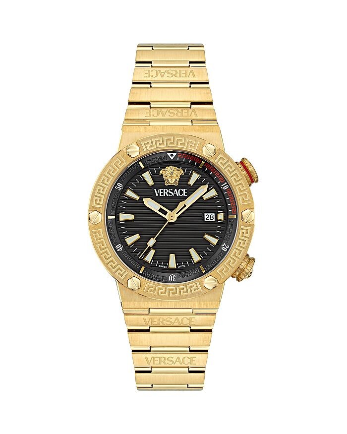 Дайверские часы Versace Greca с логотипом, 43 мм, золотой
Дайверские часы Versace Greca с логотипом, 43 мм, золотой