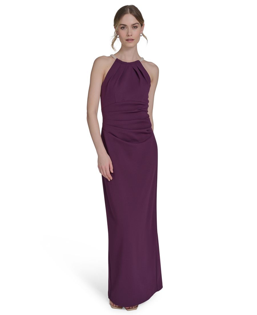 Укороченное платье из крепа с завязками на шее и боковой складкой из ткани дайвинг Eliza J, Plum
Укороченное платье из крепа с завязками на шее и боковой складкой из ткани дайвинг Eliza J, Plum