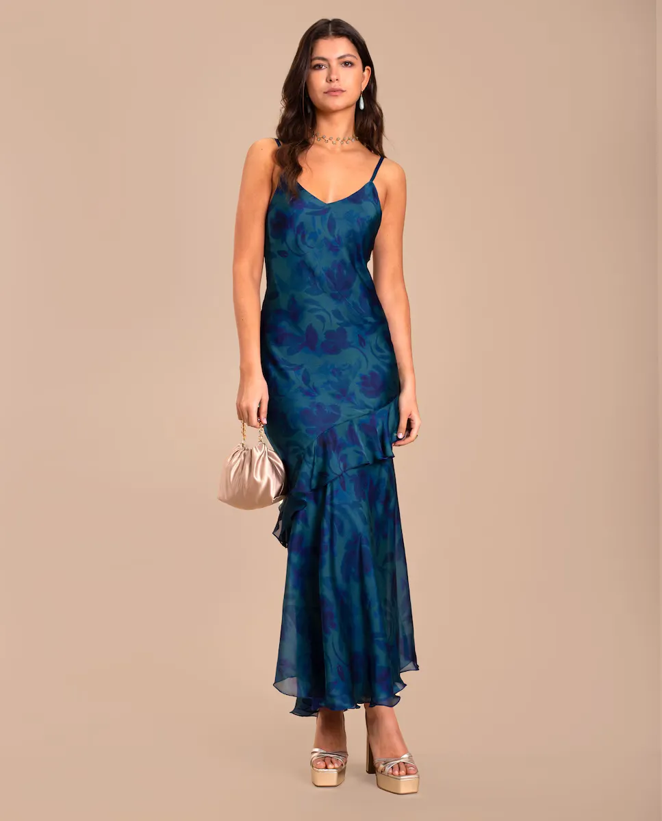 Миди-платье на бретелях с рюшами The-Are, синий
Миди-платье на бретелях с рюшами The-Are, синий