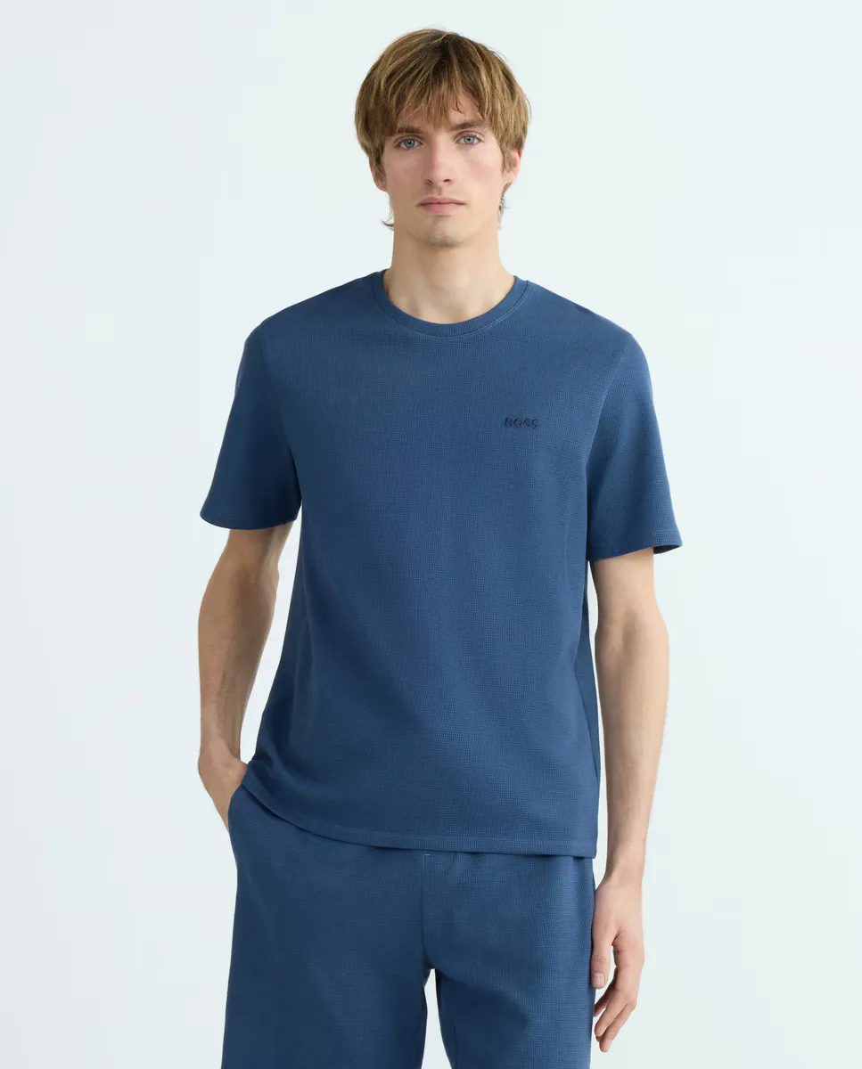 Мужская пижамная футболка с коротким рукавом Boss, синий
Мужская пижамная футболка с коротким рукавом Boss, синий