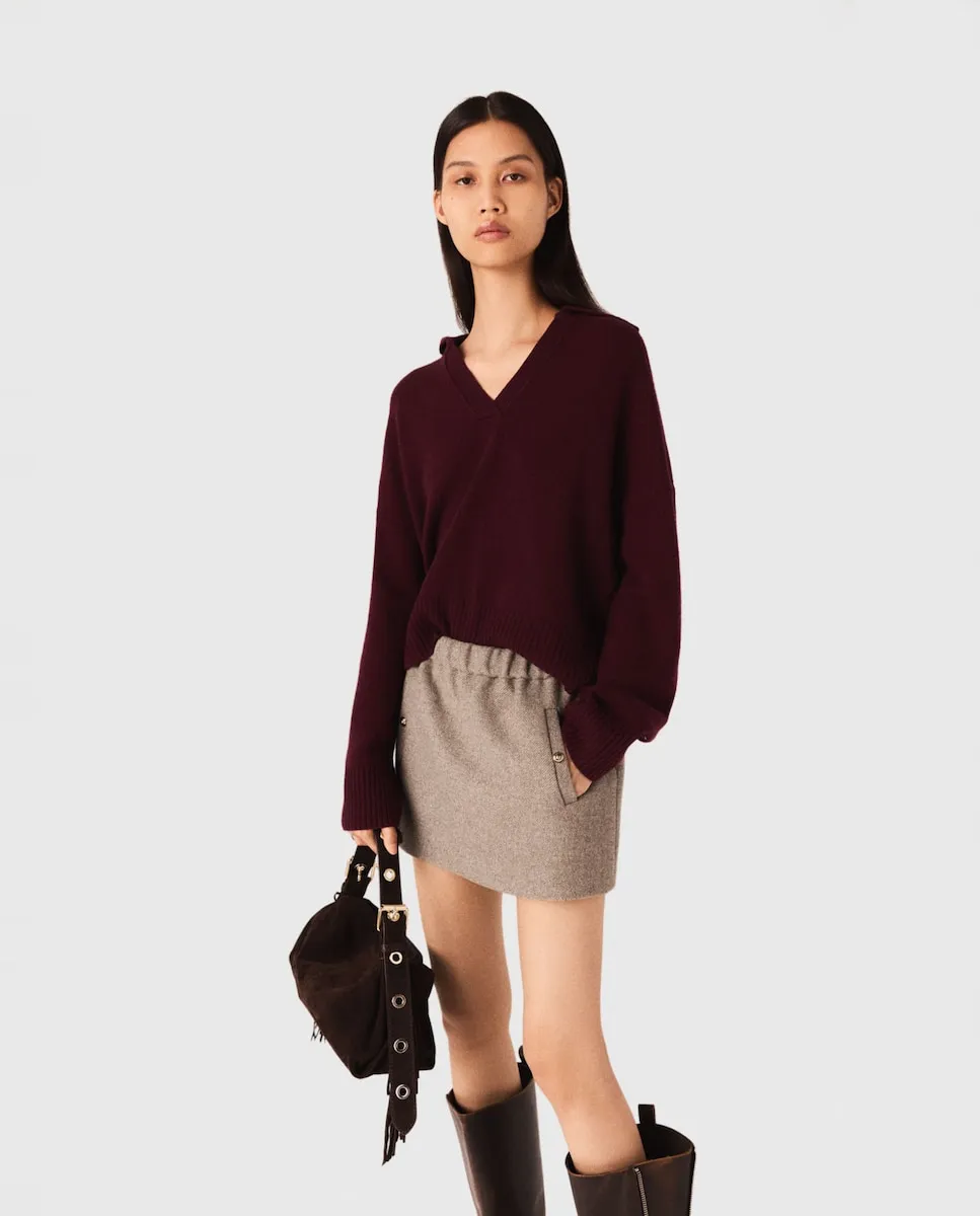 Короткая юбка из шерстяной смеси Maje, бежевый
Короткая юбка из шерстяной смеси Maje, бежевый