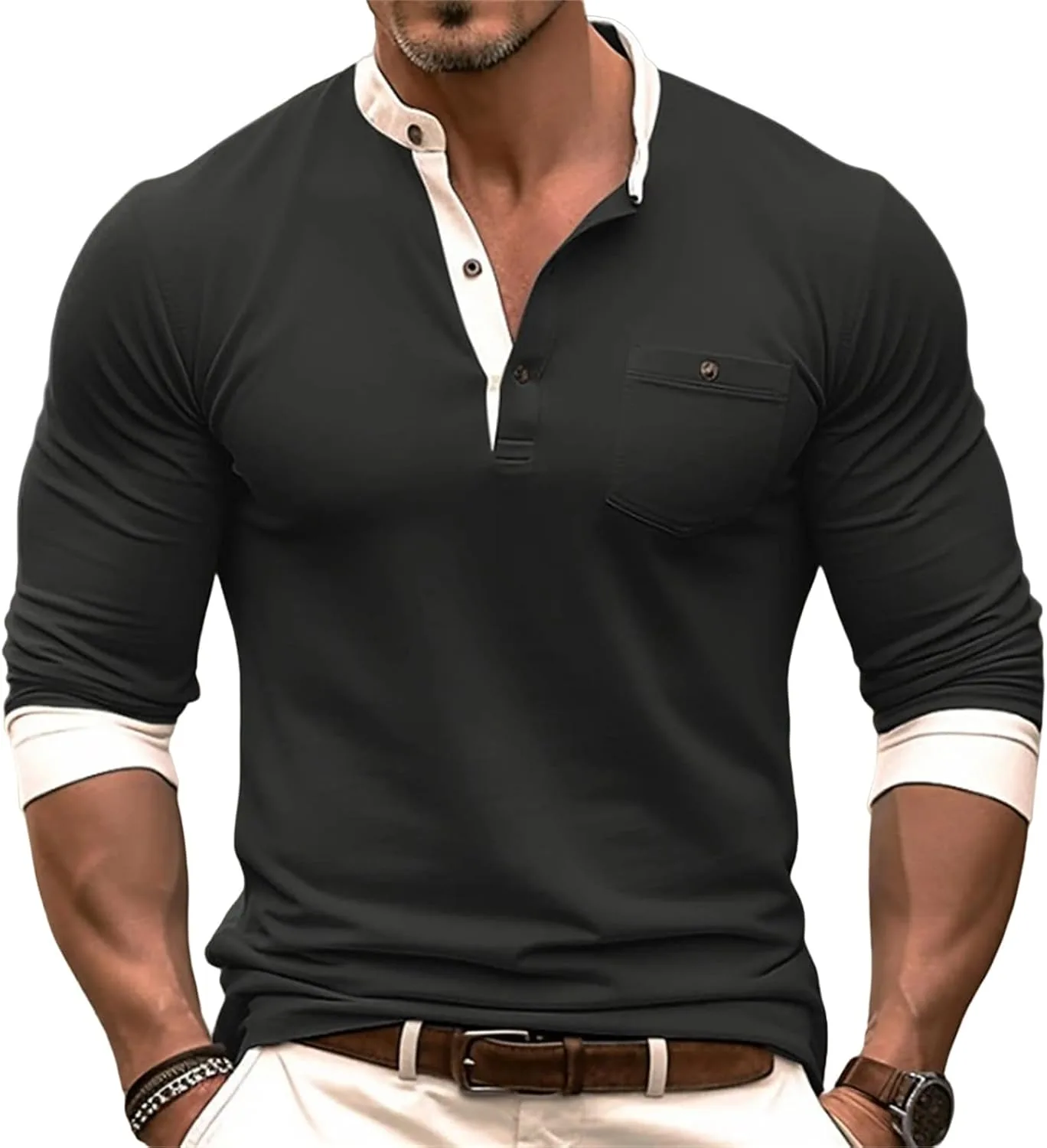 Мужская футболка-хенли с длинным рукавом evzosrz
Мужская футболка-хенли с длинным рукавом evzosrz