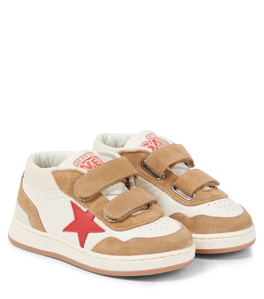 Высокие кожаные кеды June Basket Golden Goose Kids, цвет white/tabacco/red/cream
Высокие кожаные кеды June Basket Golden Goose Kids, цвет white/tabacco/red/cream