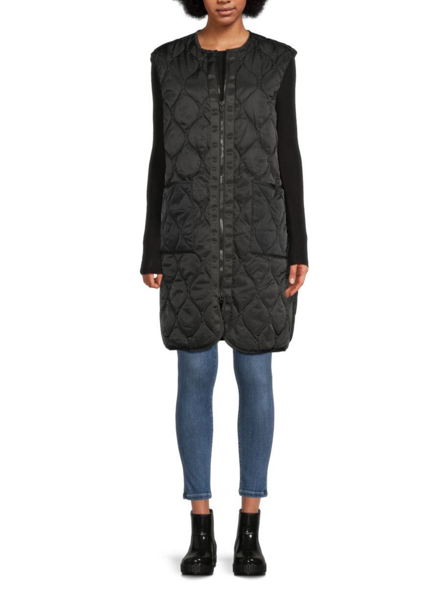 Стеганый удлиненный жилет Hudson Jeans, черный
Стеганый удлиненный жилет Hudson Jeans, черный