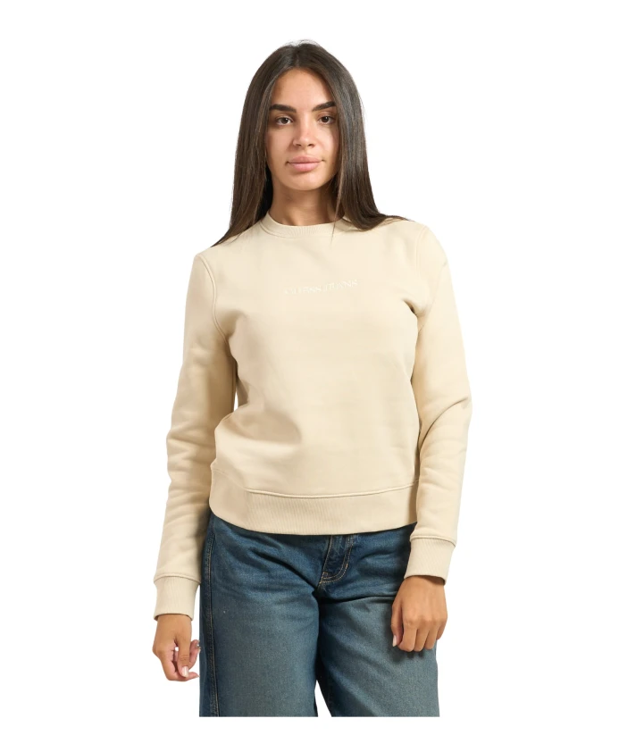 Бежевый пуловер с круглым вырезом и вышитым логотипом. Guess, бежевый
Бежевый пуловер с круглым вырезом и вышитым логотипом. Guess, бежевый