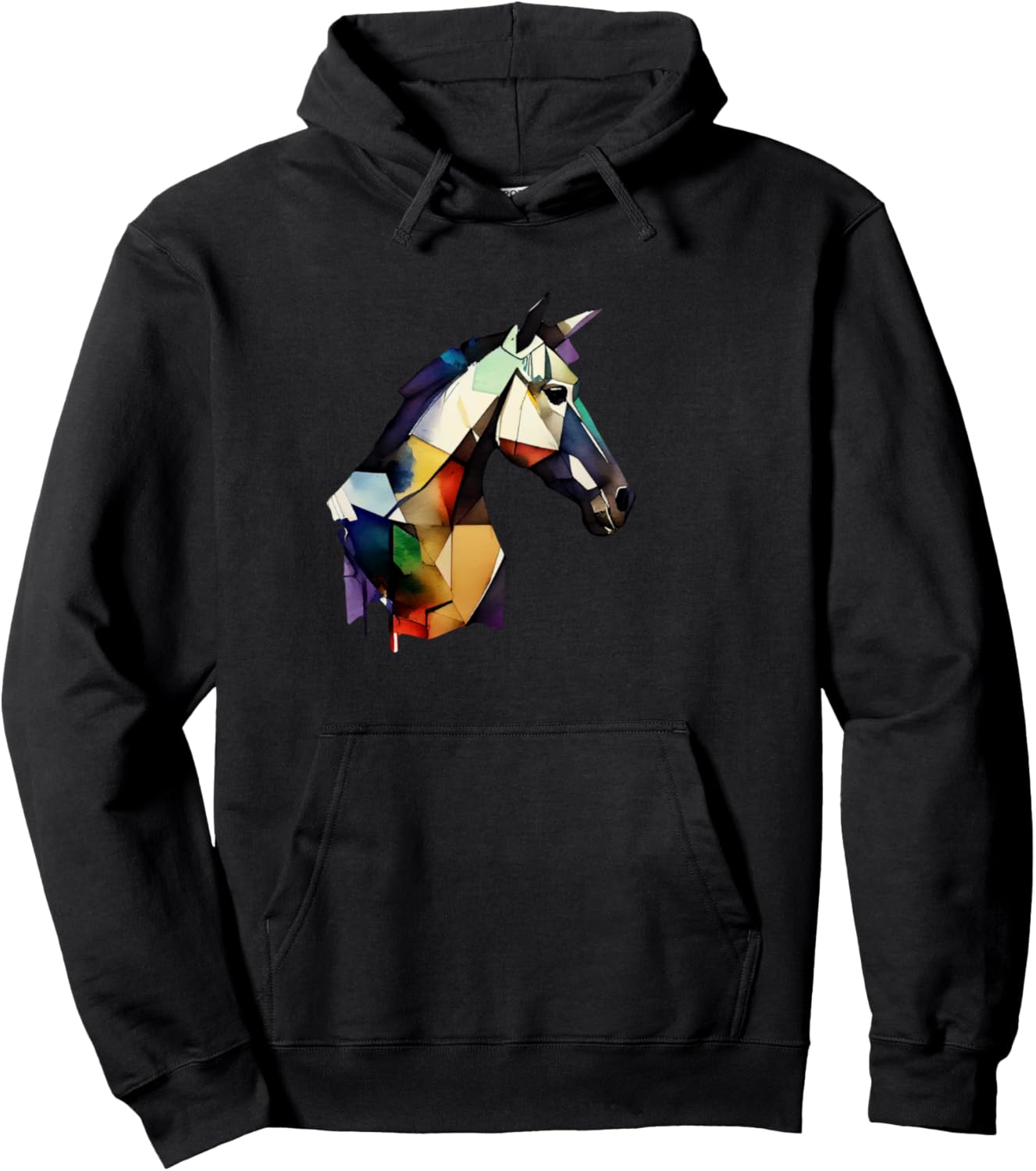 Яркий геометрический рисунок головы лошади. Толстовка Colorful Geometric Horse Art Lovers, черный
Яркий геометрический рисунок головы лошади. Толстовка Colorful Geometric Horse Art Lovers, черный