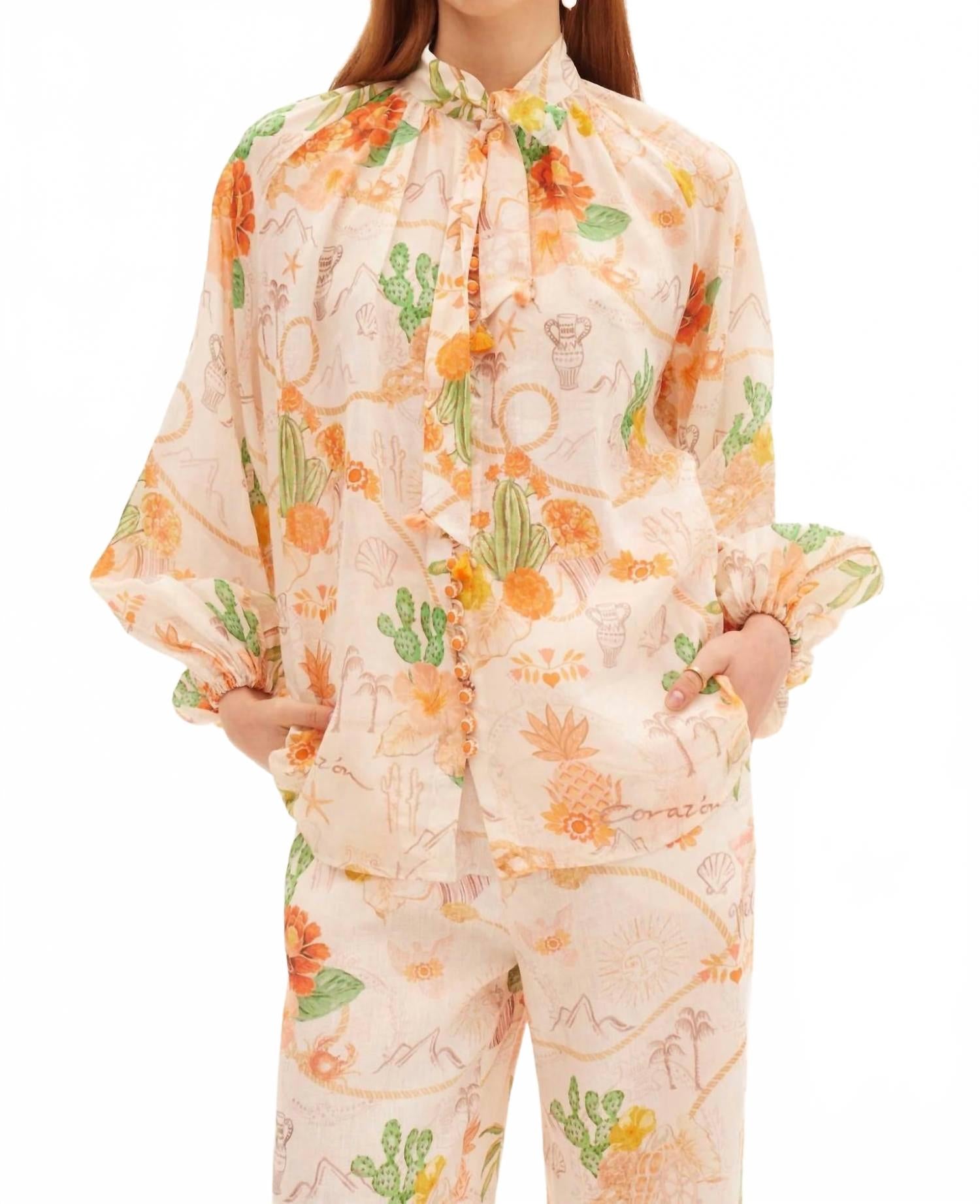 Такана Блуза с завязками и пуговицами в мульти Kate Ford
Такана Блуза с завязками и пуговицами в мульти Kate Ford