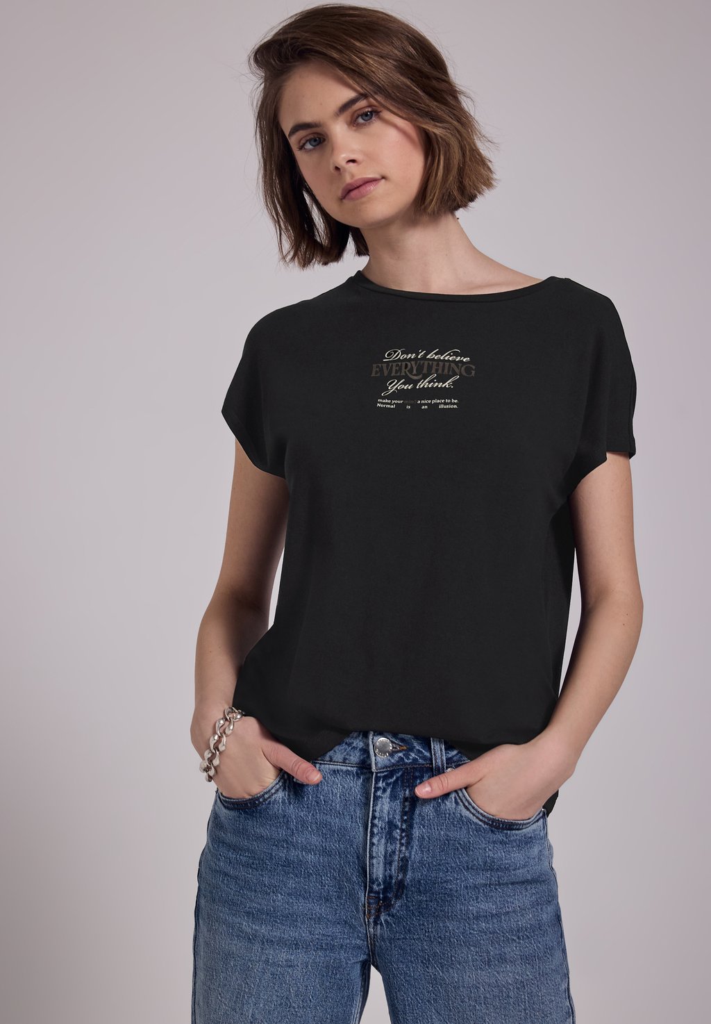 Футболка с принтом Street One Studio, черный 
Футболка с принтом Street One Studio, черный