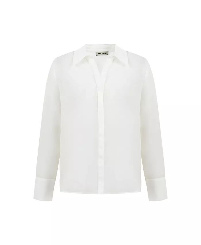 Женская прозрачная рубашка на пуговицах спереди NOCTURNE, белый
Женская прозрачная рубашка на пуговицах спереди NOCTURNE, белый