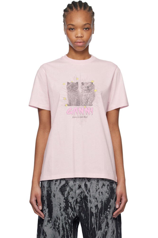 Футболка свободного кроя с леопардовым принтом розового цвета GANNI
Футболка свободного кроя с леопардовым принтом розового цвета GANNI