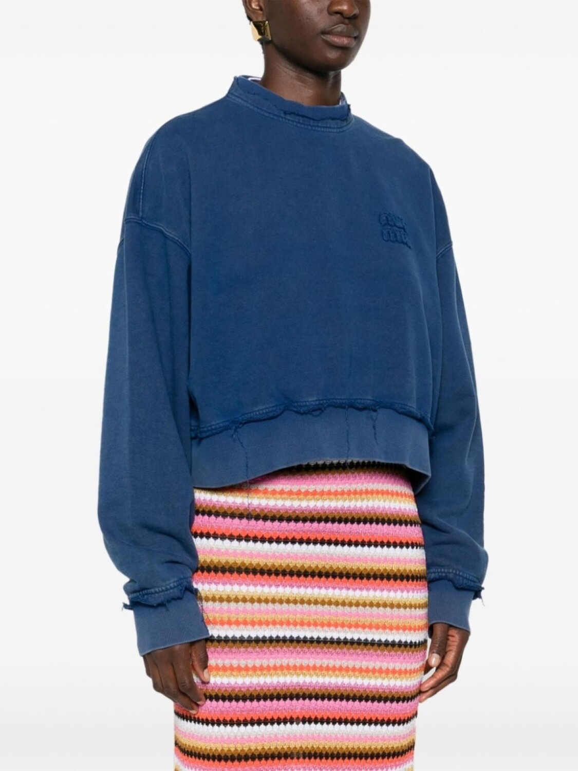 Miu Miu толстовка с нашивкой-логотипом, синий
Miu Miu толстовка с нашивкой-логотипом, синий