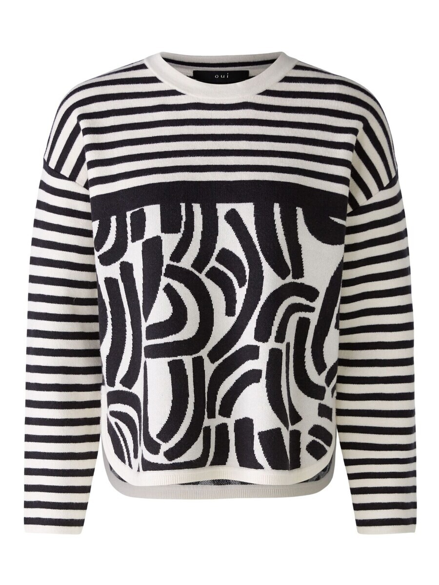 Свитер OUI Sweater, черный/пятнистый белый
Свитер OUI Sweater, черный/пятнистый белый