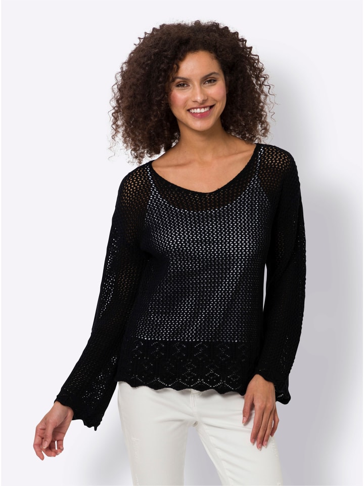 Ажурный свитер черного цвета Heine
Ажурный свитер черного цвета Heine