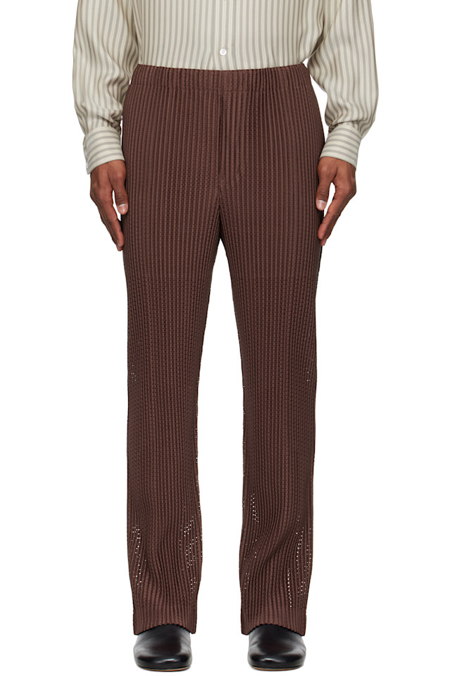 Брюки с сетчатыми вставками Homme Plissé Issey Miyake, коричневый
Брюки с сетчатыми вставками Homme Plissé Issey Miyake, коричневый